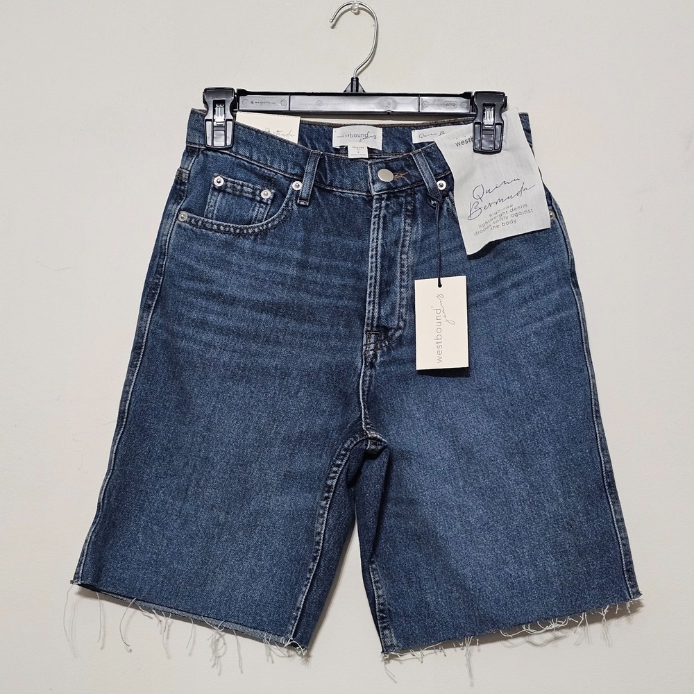 Westbound Womens Jeans Shorts Bermuda 4 Blue Relaxed‎ Fit  200% Cotton 902